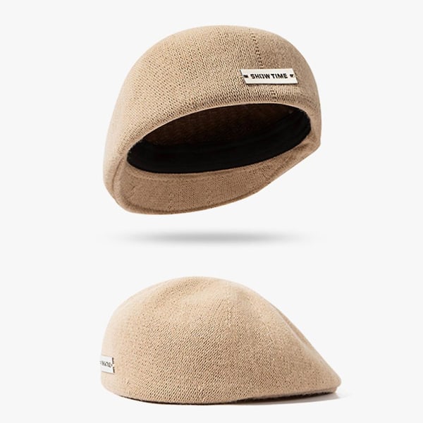 Vintage konstnär mössa basker hatt med andas engelska alfabetet mönster Headcover för dotter kvinna student Camel