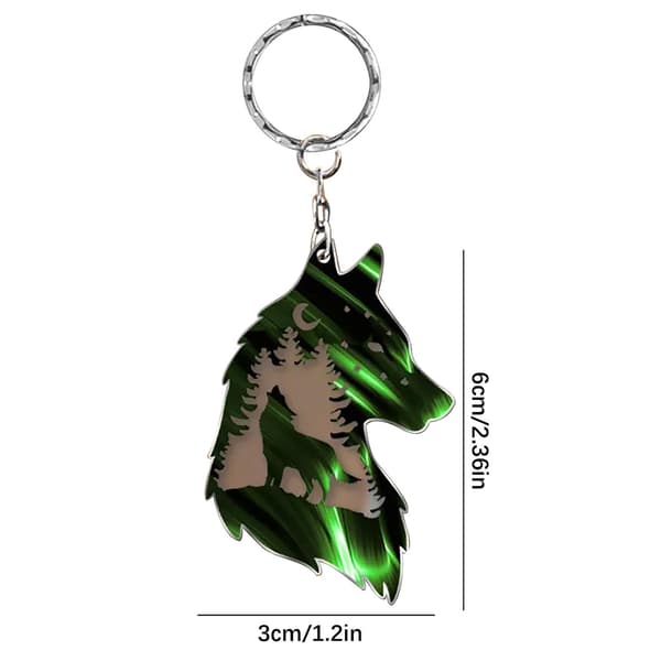 Wolf Key Chain, Plateau Wolf Decoration, Wolf Key Chain Gift Green