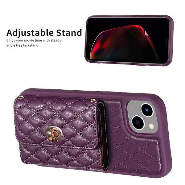 Plånbok Case För iPhone 15 Plus Dark purple