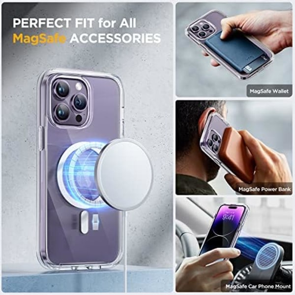 Miracase Glass Series Designad för iPhone 14 Pro Max Case 6,7 tum, [2023 Upgrade] Bumper Case med inbyggd 9H härdat glas Scr Clear-B