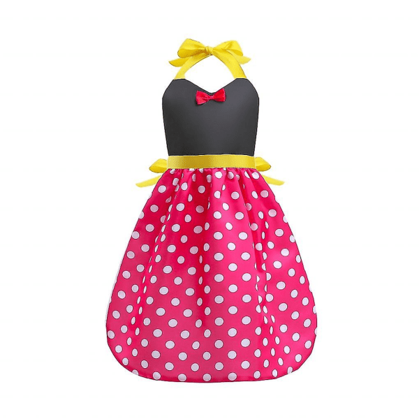 Ärmlöst förkläde för vuxna barn Minnie Elsa Sofia Princess Förkläde Cosplay-kostym med hängande hals Minnie S