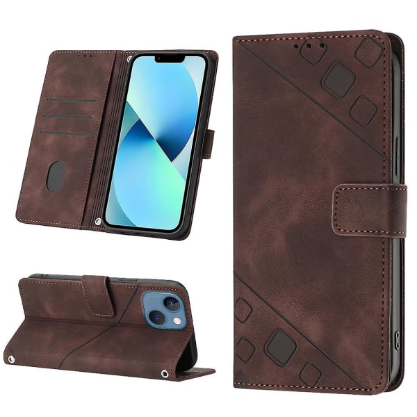 Hudkänsla PU- case för iPhone 15 Plus Brown