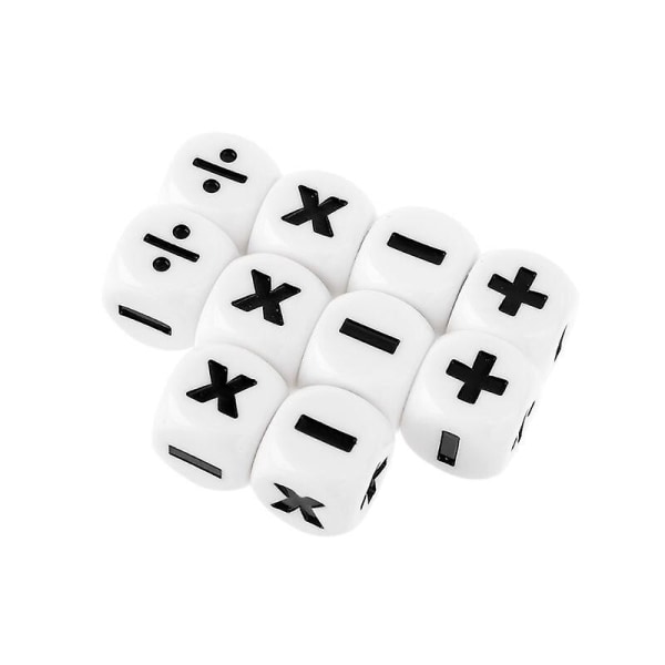 10 stycken 16mm D6 Dice Math Operators Aritmetic Dice Club Pub Brädspel M5tc null none