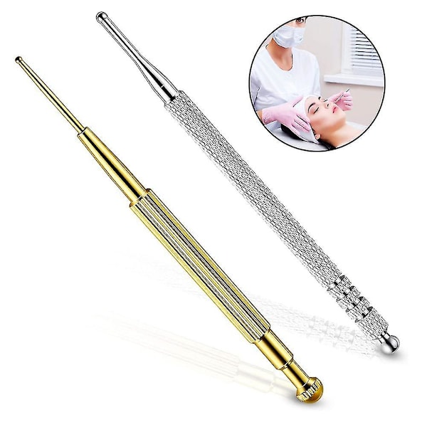 2 st Ear Point Probe Massage Tool Infällbar akupunkturpenna för smärta null none