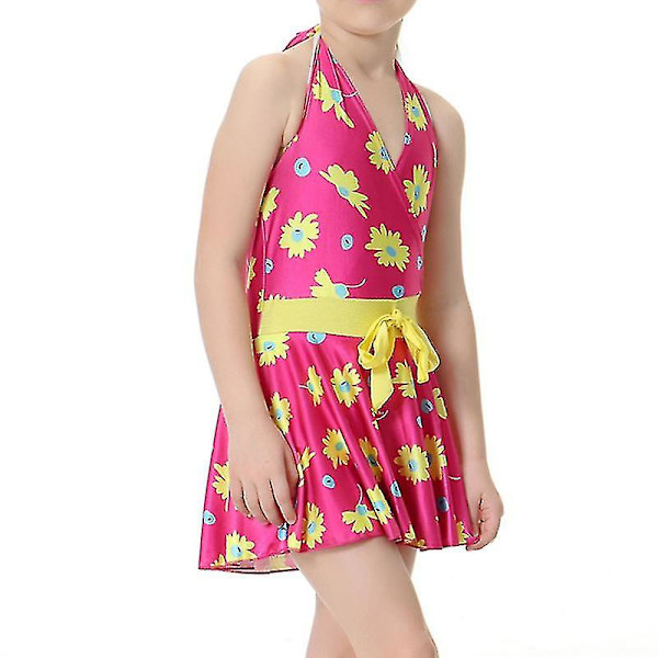 Barn Flickor Mu Floral Beach Baddräkt Grimma Simklänning Badkläder Baddräkt Beachwear