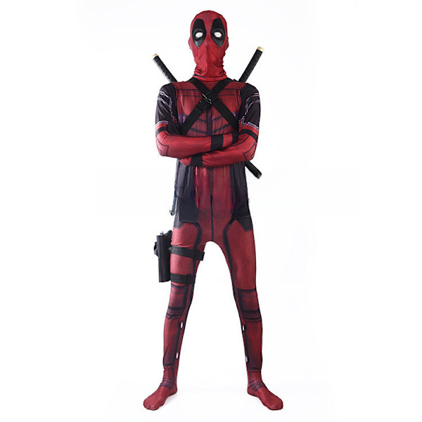 Halloween Spot Performance Suit Superhero Deadpool Lycra Leotard Anime Costume cosplay Costume belt Children 140