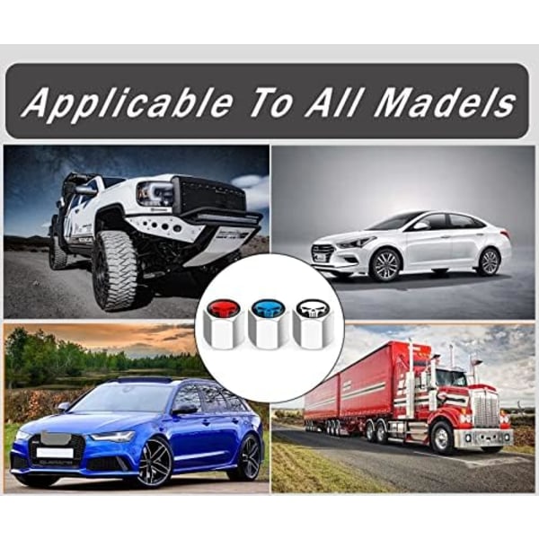 Ajxn 4-pack Skull Car Wheel Däck Ventil Stamkapslar Lufttäta dammsäkra lock Universal däck Luftventil Caps för bilar, lastbilar, cyklar, Car Ac Red Skull-Y