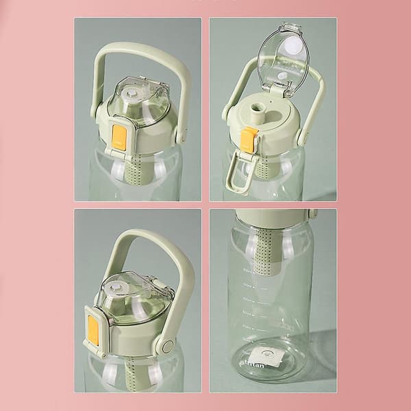 Vattenflaska - Läckagesäkra Bpa-fria vattenflaskor, låsfunktion och fällbart lock, dricksvattenkoppar Pink 1000ml