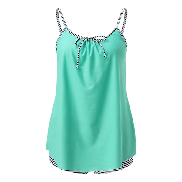 Baddräkt Kvinnor Hög midja Baddräkter Kvinnor Konservativt print Strappy Back Set Tvådelade Baddräkter Baddräkter Baddräkter Green XXXXL