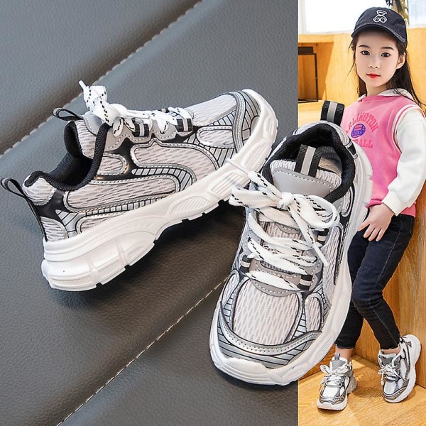 Sneakers för barn Andas Pojkar Flickor Löparskor Mode Sportskor 3An2301 White 29