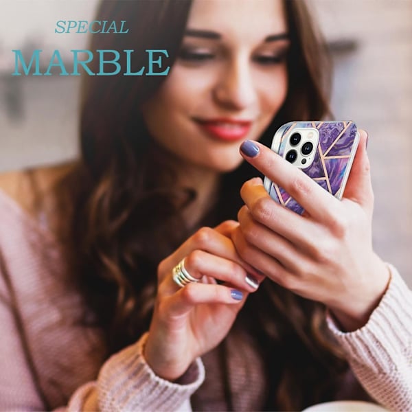 Marble TPU- case för iPhone 15 Pro Max Dark purple