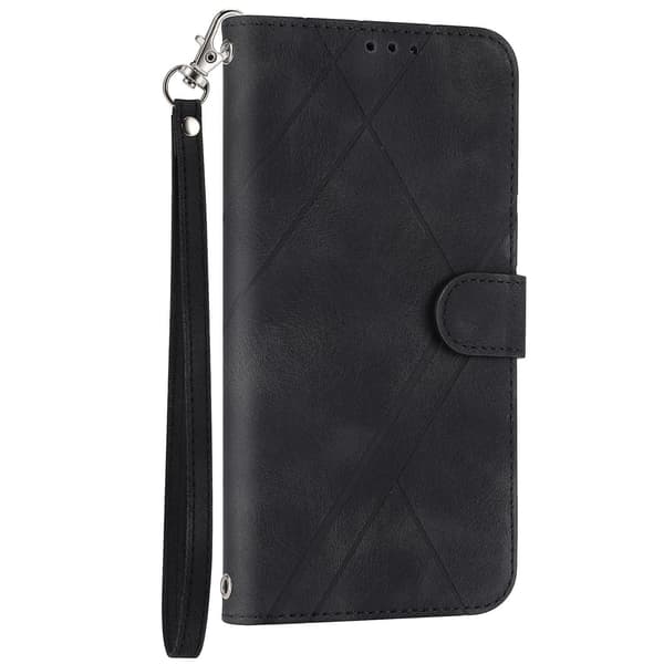 Case med präglat linje för iPhone 15 Black
