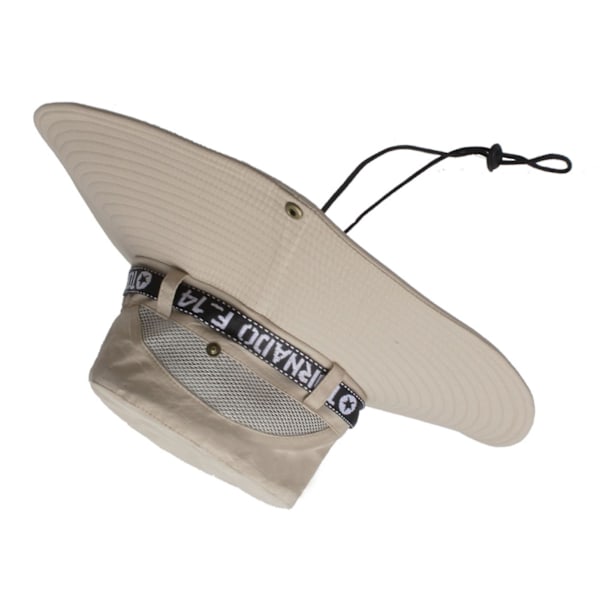 Fiskehatt Andas bomull Polyester Stor brättad solhatt för män Sommar bergsklättring Beige