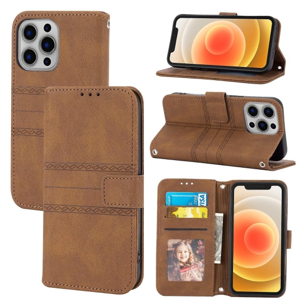 Präglat case för iPhone 15 Pro Max Brown