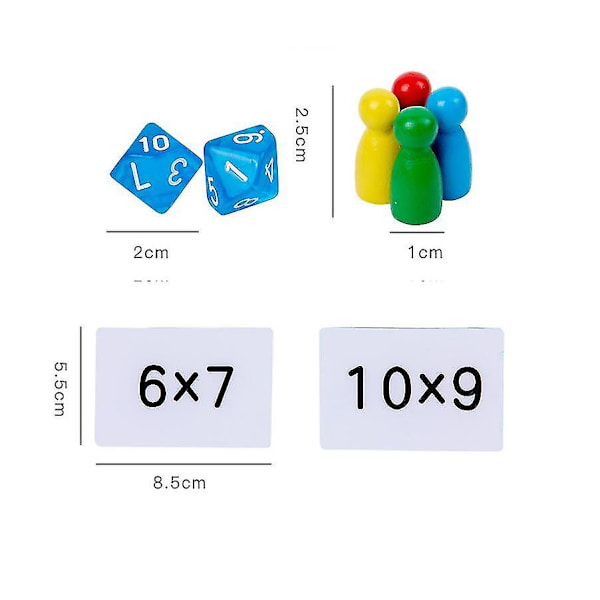 Multiplikation Brädspel Matematisk räknebordsspel med tärningar och blixtkort Leksakspresenter för tidig utbildning (1 set) null none
