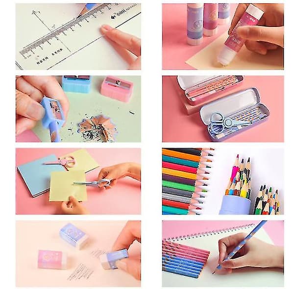 Skolmaterial Brevpapper Presentförpackning med brevpapperskassa 8 st pink