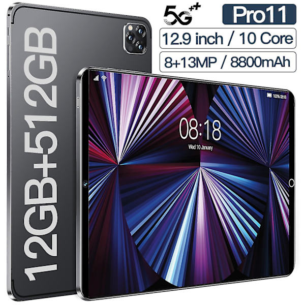 Pro11 12gbram + 512gbrom 12,9 tum Android OS 12.0 Black