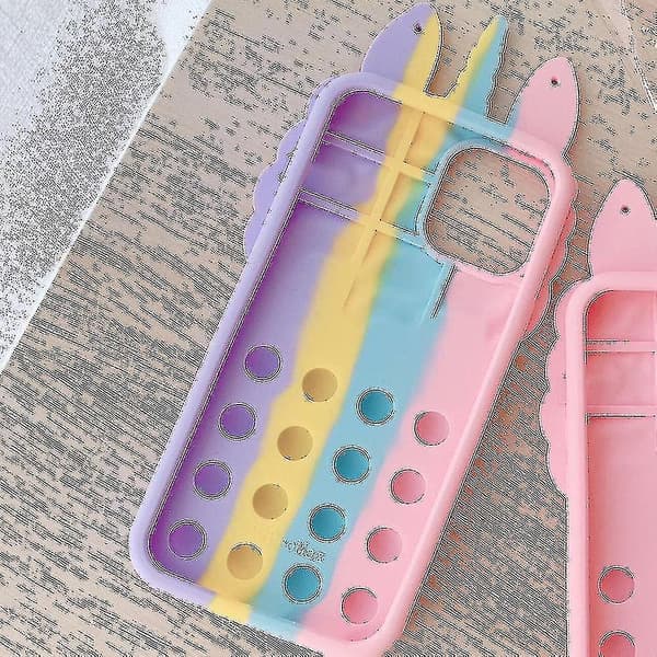 Unicorn Rainbow Apple Iphone Case Silikon Soft Cover Fidget Toys null none