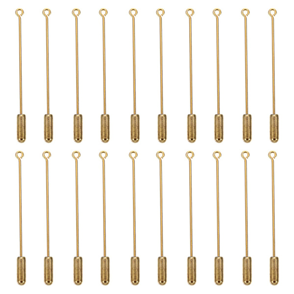 20st kreativa gör-det-själv-broschtillbehör Lång hatt örhängetillbehör Golden 6X0.3CM