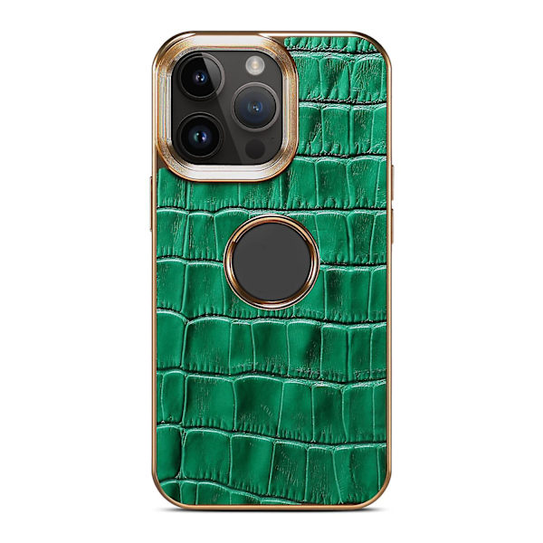 Denior Crocodile Texture PU case för iPhone 15 Green