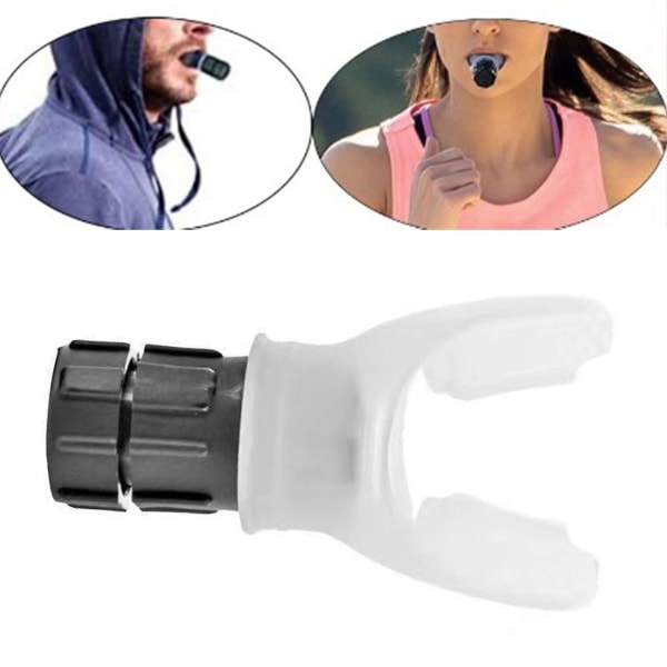 Bärbar Lung Exerciser Expander Device Lungkapacitet Absolut Breaking Motion Trainer Justerbart motstånd med silikon munstycke Vit