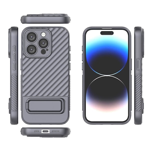 Wavy Texture TPU- case för iPhone 15 Pro Grey