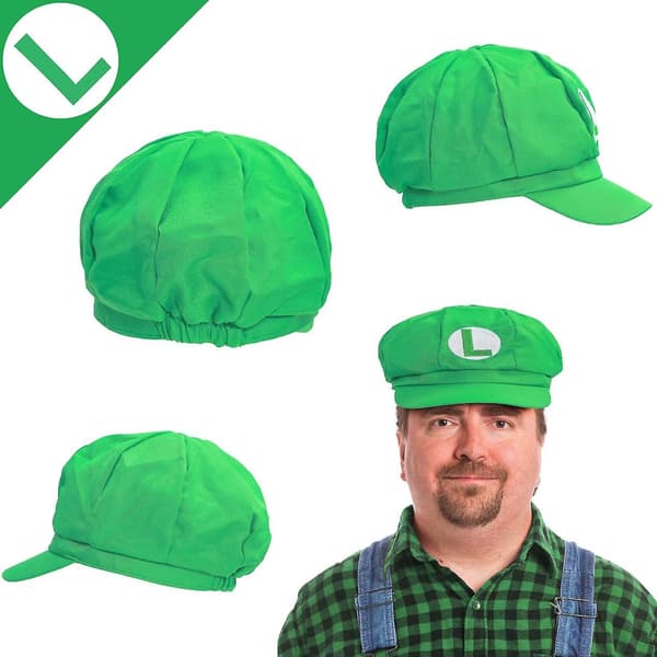 Super Mario Bros Mario och Luigi Hattar Kepsar Mustascher Handskar Knappar Cosplay Kostym null none