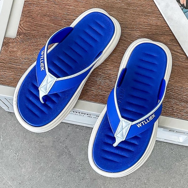 Herrflip-flops stringtrosor Sandaler Komforttofflor för stranden 3C8128 Blue 41