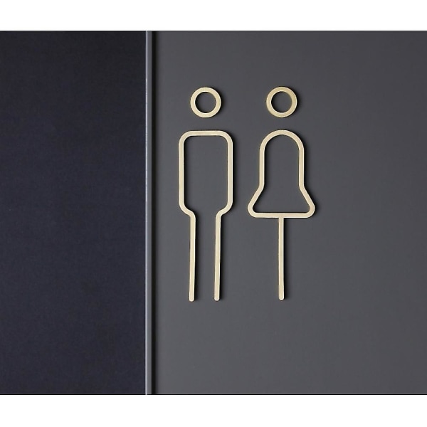 Man Kvinna Metallvägg Skyltskylt Toalett Dörrplatta Tvättrumsetikett Wc Signage Board - Plaketter &amp; Tecken null none