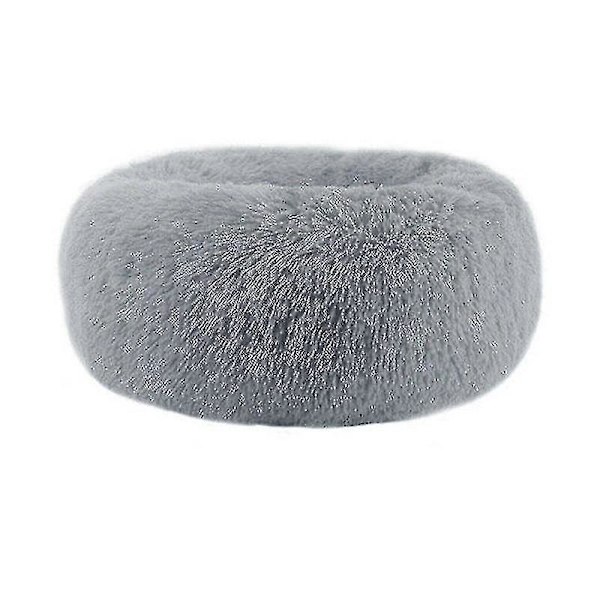 Tvättbar Lugnande Bekväm Donut Style Plysch Katt- eller Hundsäng Light Grey 4XL 110cm