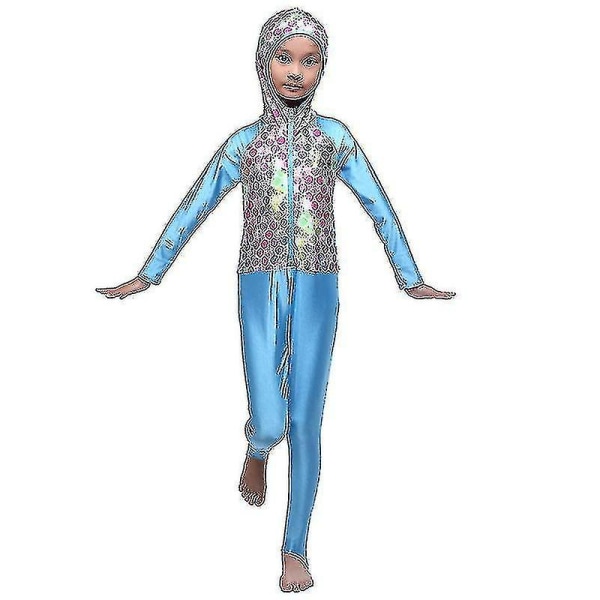 Barn Flickor Islamic Mu Modest Swimwear Baddräkt Heltäckande Cover