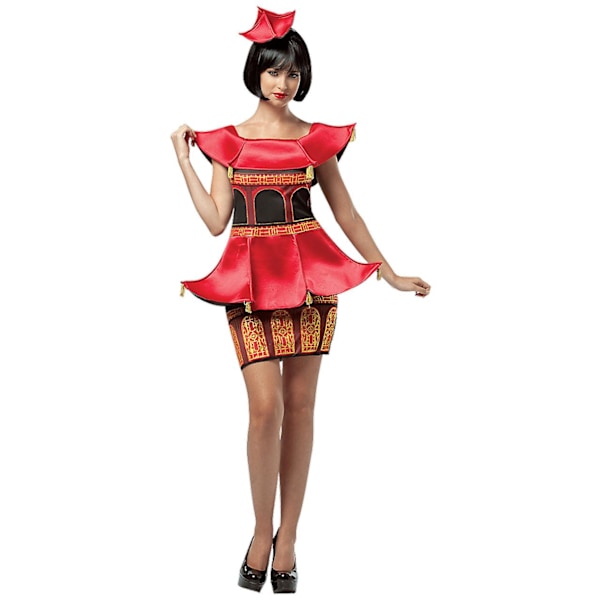 Kvinnors Pagoda Klänning Kina Japan Historia Världen Maskeraddräkt Red One Size