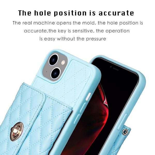 Plånbok Case För iPhone 15 Plus Blue