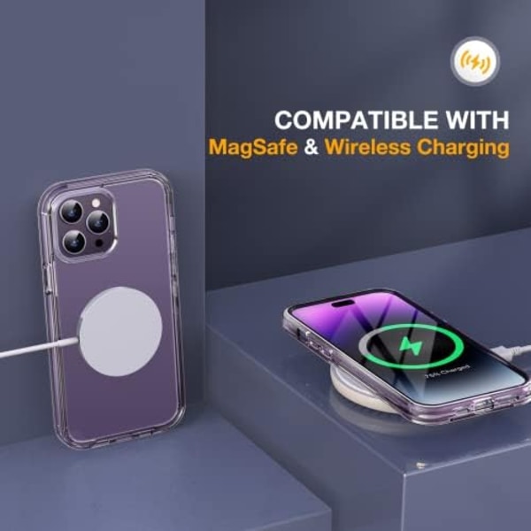 Miracase Glass Series Designad för iPhone 14 Pro Max Case 6,7 tum, [2023 Upgrade] Bumper Case med inbyggd 9H härdat glas Scr Clear-A