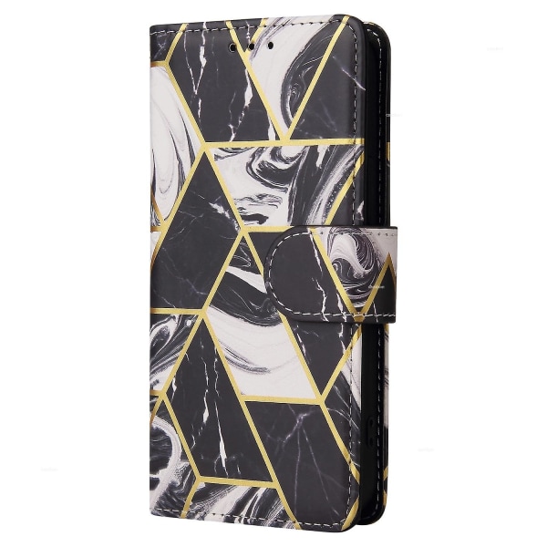 Marble Bronzing Läder Phone case för iPhone 15 Black