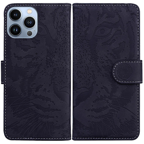 Tiger-präglat case för iPhone 15 Pro Black