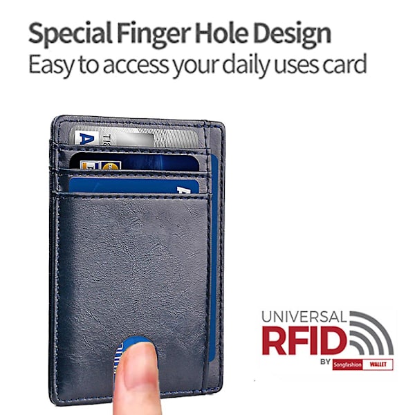 Clip-plånbok framficka Minimalistiskt läder med Rfid-blockerande clip-plånbok för män och kvinnor style1