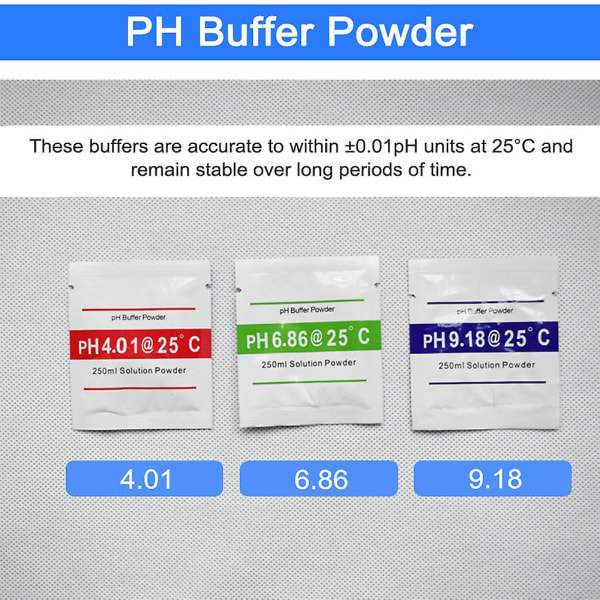 Ph Meter Kalibreringspunkt 3 Typ Ph Buffer Pulver Set Mät Kalibreringslösning Pulver För Ph Test Mätare null none