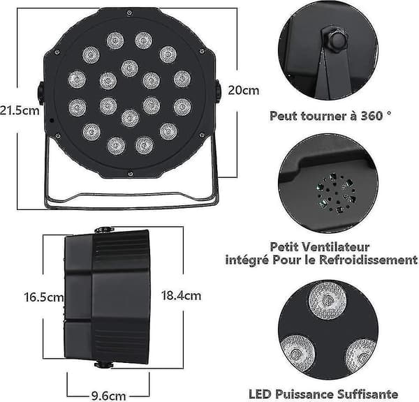 Uv Black Light Light 18leds 12st Scen Light 5 Mode Projektor Fjärrkontroll Lila Light null none