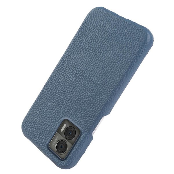 För Motorola Edge 30 Neo 5g ofullständigt cover Magnetskal äkta koläder+st Litchi Texture Phone case Blue none