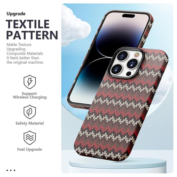 Textile Texture Matt Case för iPhone 15 Pro Red