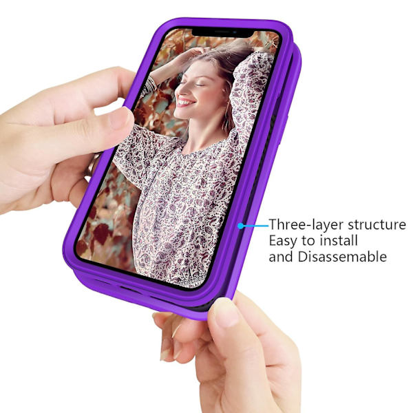 Silikon + PC- case för iPhone 15 Purple