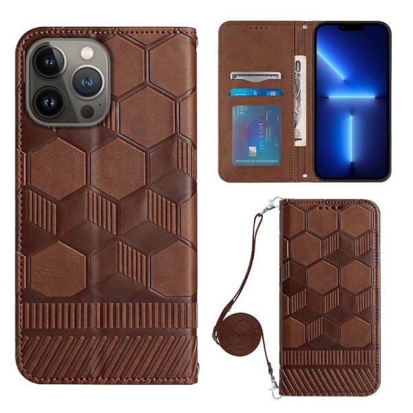 Crossbody PU- phone case för iPhone 15 Pro Brown