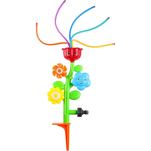 Guoxing sprinklerleksak för barn, blomform sprinklervattenleksak med 5 svängrör Roterande sprayvattenleksak Roliga spel för sommaren Outdoor Bac null none