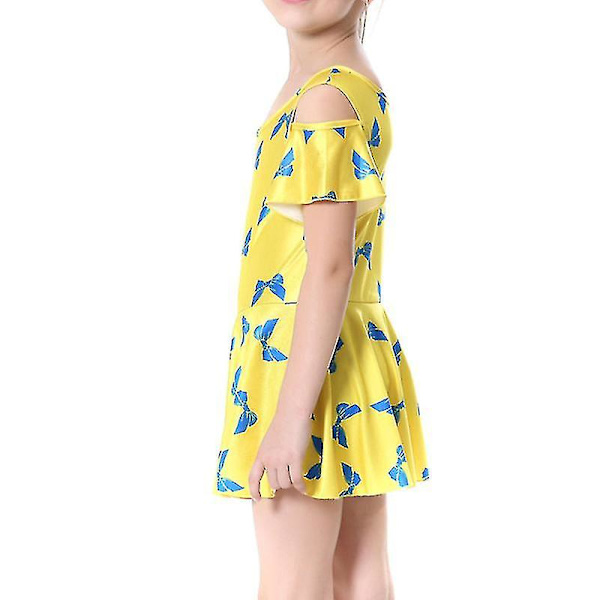 Barn Flickor Mu Baddräkt Badklänning Badkläder Islamisk Baddräkt Yellow 8-9 Years