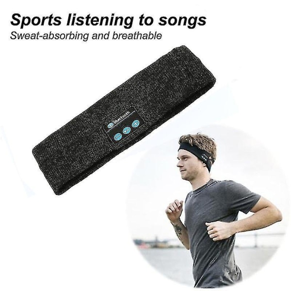 Sömnhörlurar Trådlösa, Bluetooth sporthörlurar med pannband med ultratunna Hd-stereohögtalare Perfekt för sömn, träning, jogging, yoga Light Grey