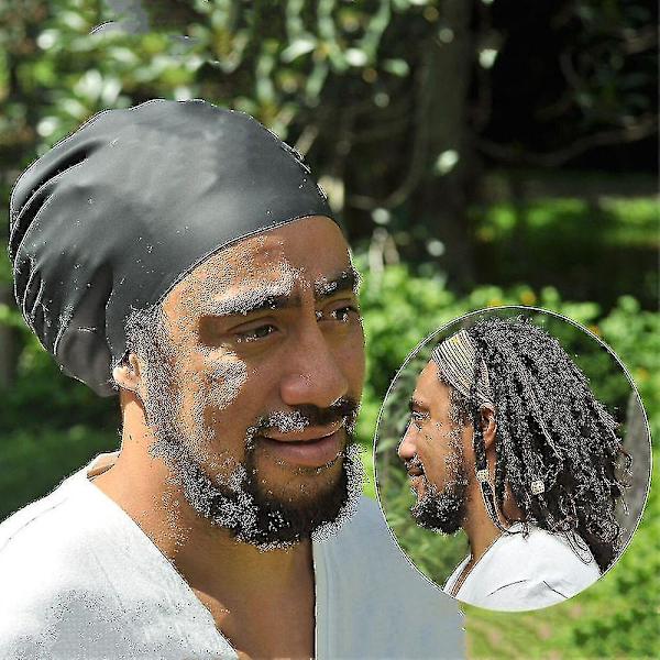 Extra stor cap för dreadlocks Skyddar öron Långt hår Silikondykarhattar Black
