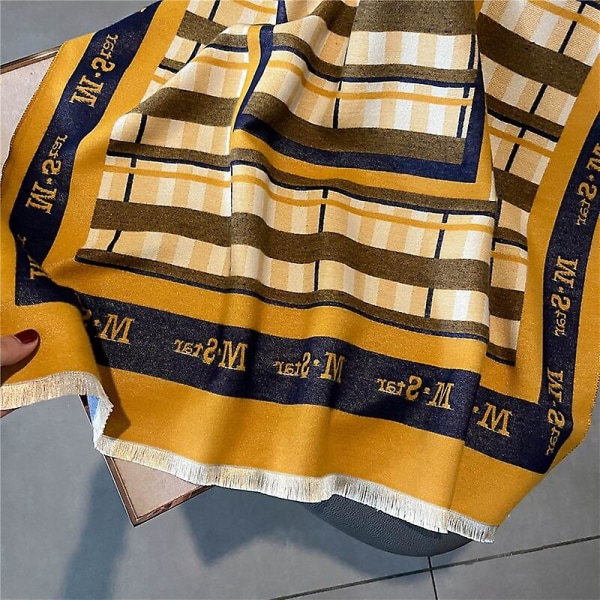 Stripe Design Print Tjock Cashmere Scarf For Dam Pashmina Sjal Wraps Bufanda Halsduk Filt Poncho Scarves 2022 WYT320 2