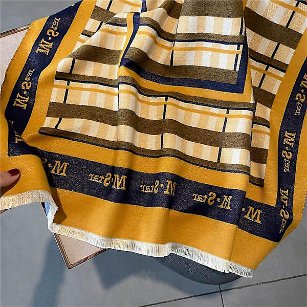 Stripe Design Print Tjock Cashmere Scarf For Dam Pashmina Sjal Wraps Bufanda Halsduk Filt Poncho Scarves 2022 WYT320 4