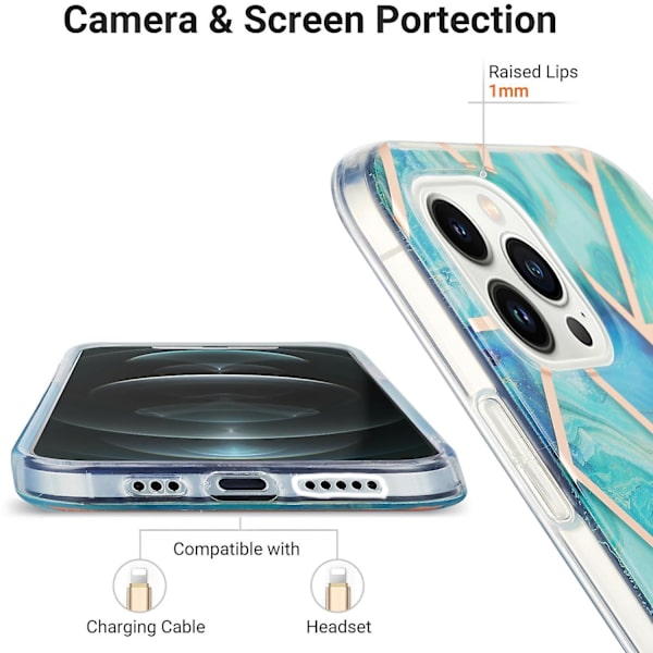 Marble TPU- case för iPhone 15 Pro Max Green